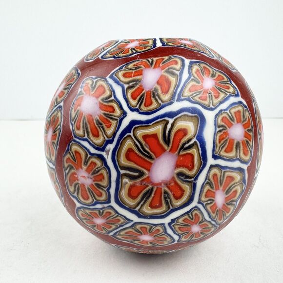 Vintage First Class Candles by Eaton Round Globe Candle "Stained Glass" Mosaic - Picture 4 of 10